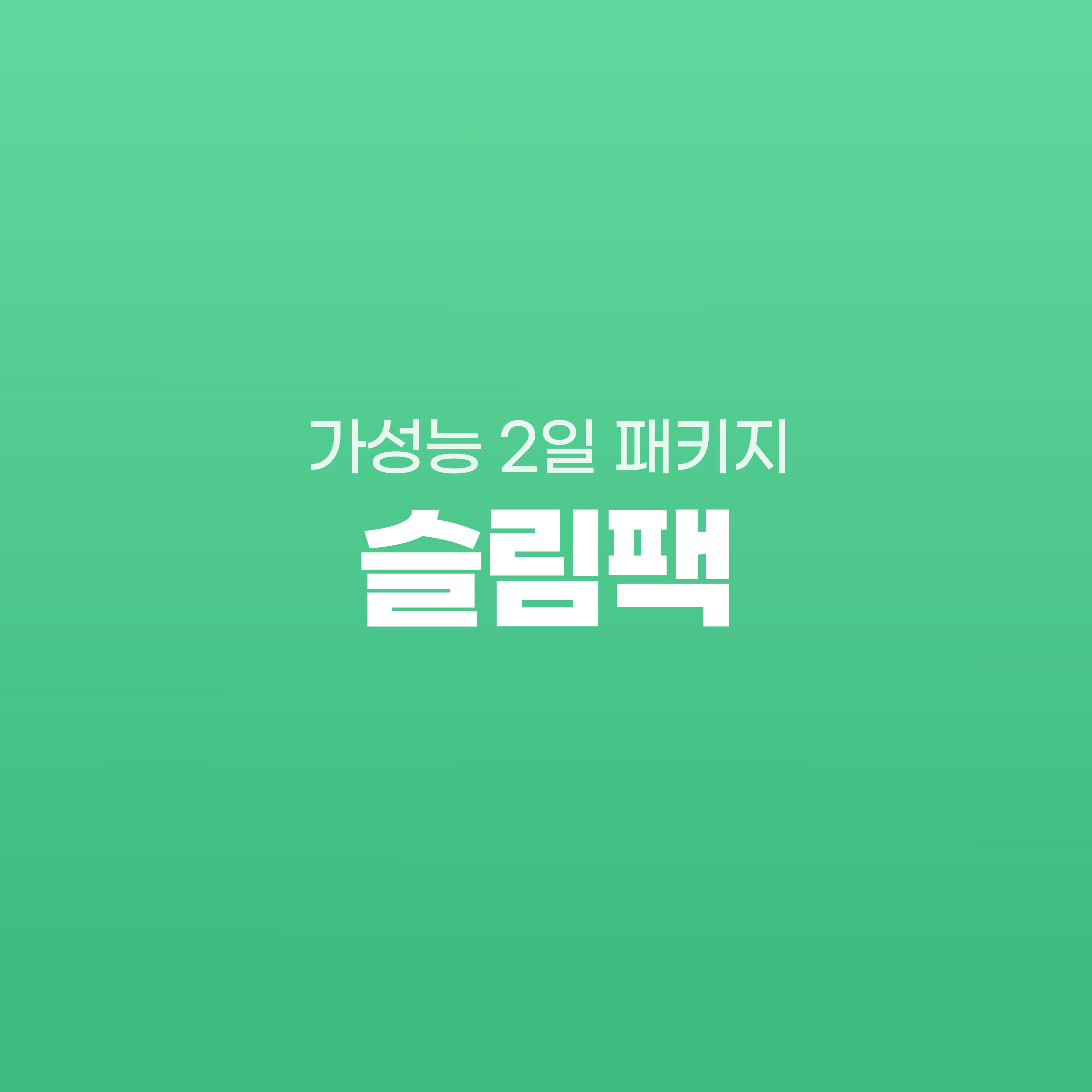 슬림팩 2일 일정 